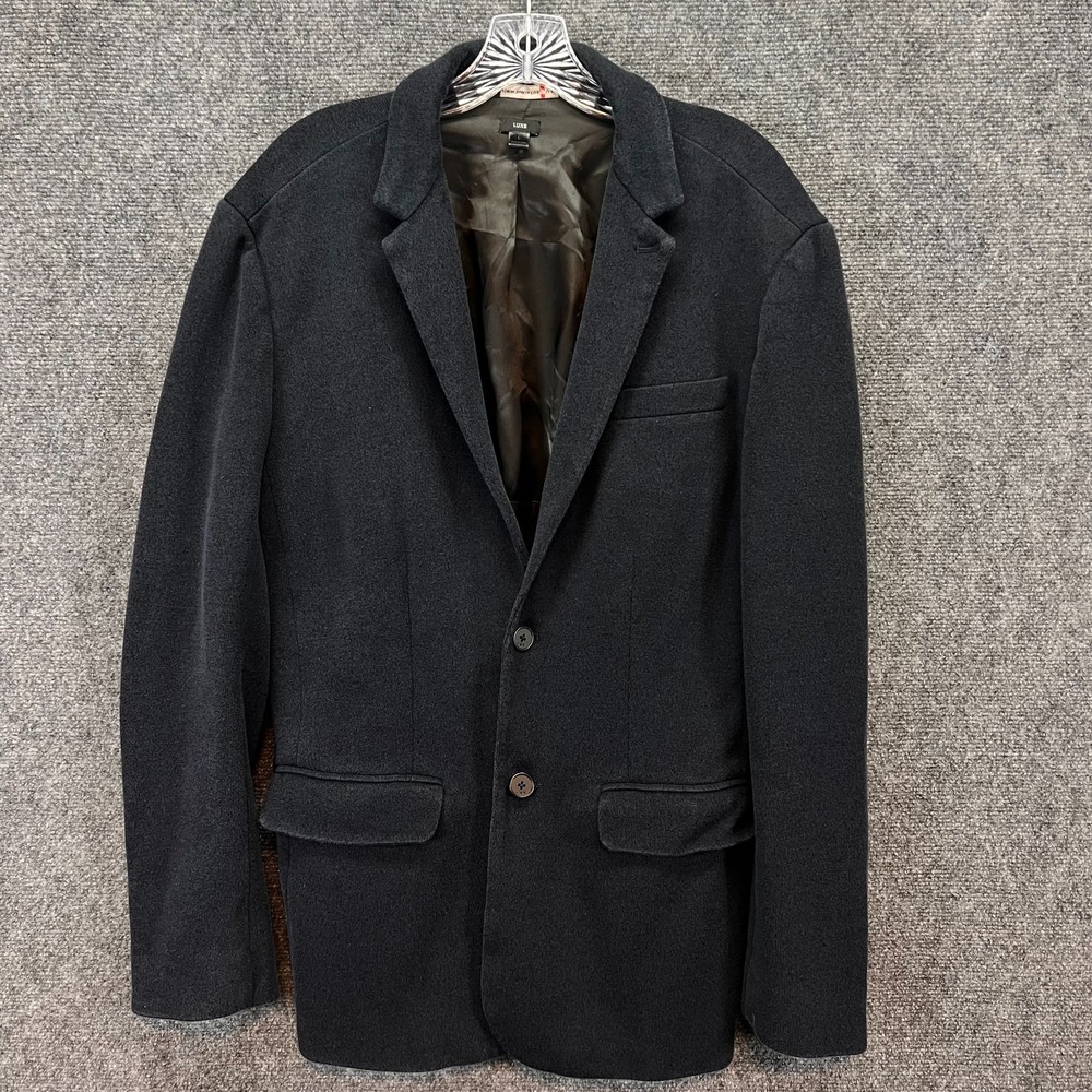 John Varvatos USA Men's L Luxe Navy Wool Blend Unstructured Blazer Sport Coat